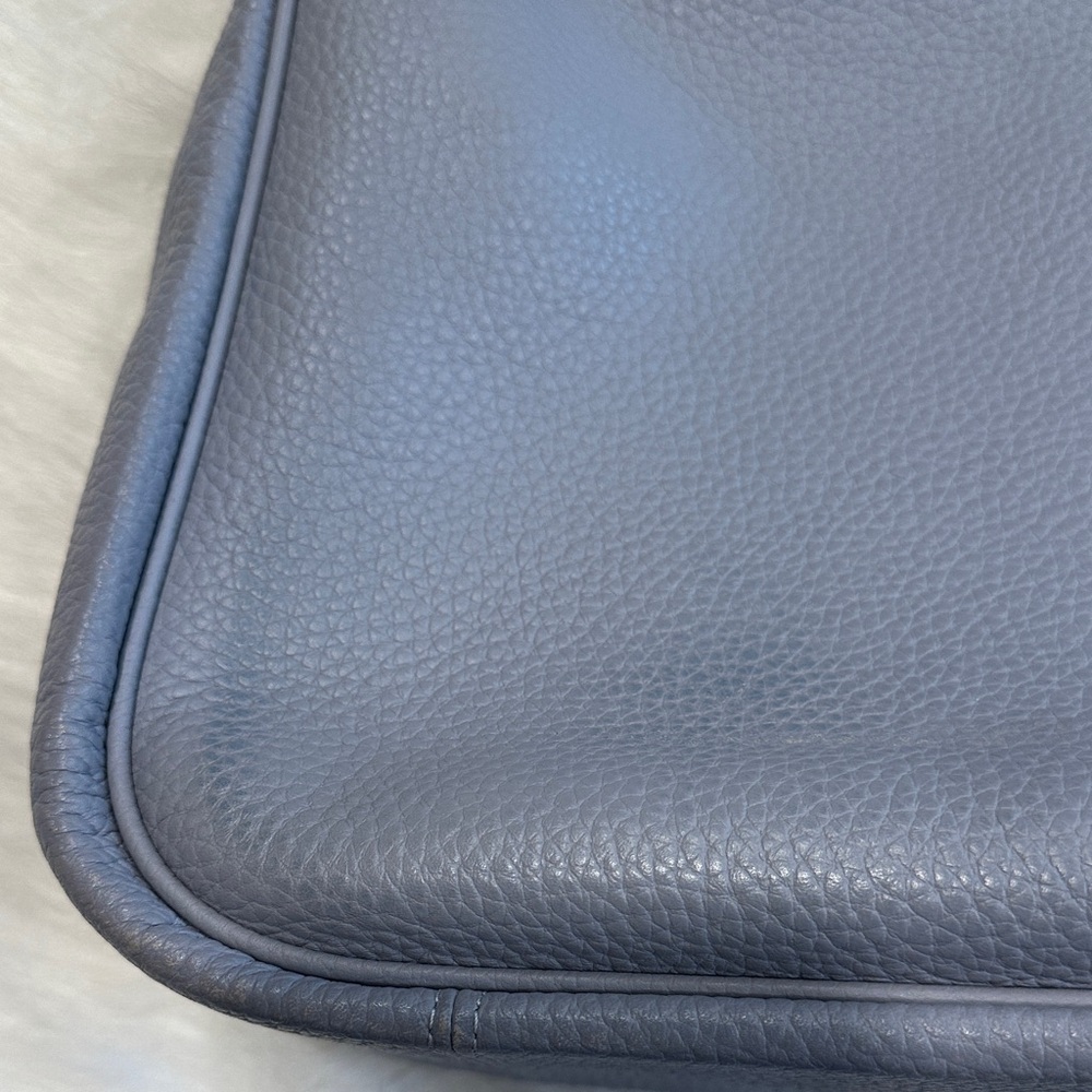 Coach Cary Gray/Blue Leather Shoulder Bag - Picture 6 of 6